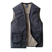 Men's Fishing Vest Hiking Vest Hiking Fleece Vest Winter Outdoor Thermal Warm Windproof Quick Dry Lightweight Outerwear Coat Top Skiing Ski  Snowboard Fishing Black Dark Gray  Breathable Lightinthebox - thumbnail