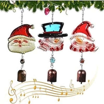 Centerpieces for Wedding Table Silver Bling Chime for Christmas Bells Decorations Santa Snowman Cartoon Hanging Party Wind Christmas Candy Ornaments Balls Lightinthebox