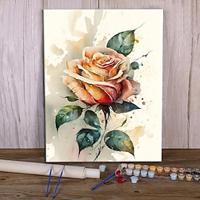 1pc Paint By Numbers For Adults Rose DIY Digital Oil Painting Acrylic Paint Leisurely Painting Kits Canvas Wall Art Colorful Rose Bedroom Wall Decor 16 20 Inch Lightinthebox