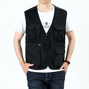 Men's Hunting Gilet Outdoor Breathable Fast Dry Wearable Comfortable Spring Summer Solid Colored Nylon Polyester Black Army Green Khaki Lightinthebox
