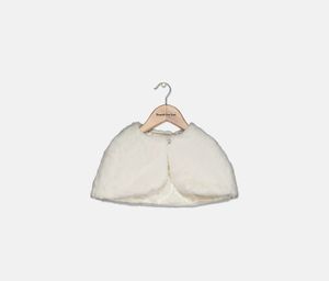 Toddler Girls Faux Fur Matching Cape  Fairy Ivory