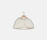 Toddler Girls Faux Fur Matching Cape  Fairy Ivory - thumbnail