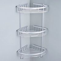 Bathroom Aluminum Triangular Corner Rack Storage Stock Holder Basket Hanger - thumbnail