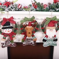 Christmas Decoration Christmas Wreath Christmas Doll Rattan Circle Pendant Store Door Hanging Christmas Decoration Site Layout Lightinthebox - thumbnail