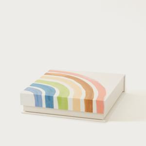 Punch Studio Rainbow Print Small Paper Storage Box - 21x21x5 cms