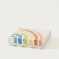 Punch Studio Rainbow Print Small Paper Storage Box - 21x21x5 cms - thumbnail