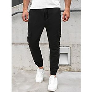 Men's Casual / Sporty Casual Pants Pants Patchwork Full Length Patchwork Black / White miniinthebox