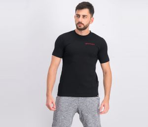 Mens Logo Print T-Shirt  Black/Red