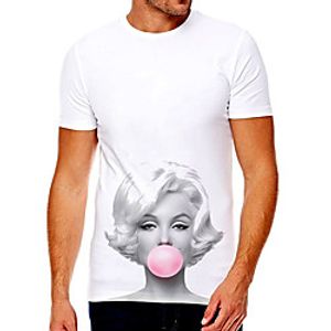 Men's Unisex Tee T shirt Hot Stamping Graphic Prints Human Plus Size Print Short Sleeve Casual Tops Cotton Basic Fashion Designer Big and Tall White Lightinthebox