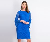 Womens Lace Bell-Sleeve Dress  Stormy Sea - thumbnail