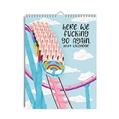 Here We Fucking Go Again 2024 Calendar,Funny New Year Calendar Gift for Family Lightinthebox