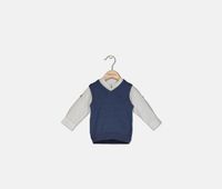 Little Boys 2-Pieces Vest & Shirt Set  Navy/White - thumbnail