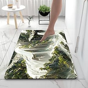 Bathroom Deco Diatomaceous Earth Bath Mat Xmas Soft Mat Rubber Anti-Slip Fast Dry Super Absorbent Thin Bathroom Mat for Under Door - Bathroom Floor Mat Rug Bathtub Front Shower Mat Sink Lightinthebox