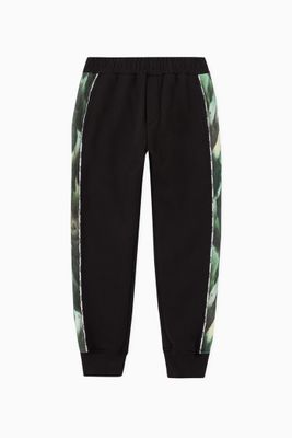 Printed Side Stripe Logo Sweatpants in Cotton Printed Side Stripe Logo Sweatpants in Cotton