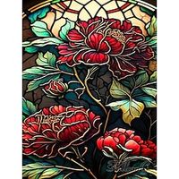 1pc Floral DIY Diamond Painting Glass Crystal Painted Peony Diamond Painting Handcraft Home Gift Without Frame miniinthebox