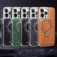 Phone Case For iPhone 15 Pro Max iPhone 14 Pro Max iPhone 13 Pro Max iPhone 12 Pro Max Back Cover Magnetic Adsorption with Stand Holder Magnetic Full Body Protective Retro TPU PU Leather miniinthebox