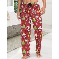 Men's Christmas Pajamas Flannel Pajama Pants Lounge Pants 1 pcs Graphic Prints Stylish Casual Comfort Home Christmas Daily Cotton Blend Comfort Soft Pant Drawstring Elastic Waist Spring Fall Light Lightinthebox - thumbnail