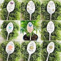 Garden Pot Marking Spoon, With Brave Wings She Flies, Plant Marker, Plant Stake, Garden Marker, Plant Gift, Butterfly Garden, Teacher Gift, Garden Gift miniinthebox