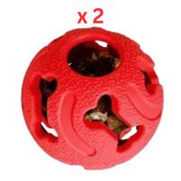 Miss Bear Red Dog Toy With Bell - Small Dogs (Pack Of 2)