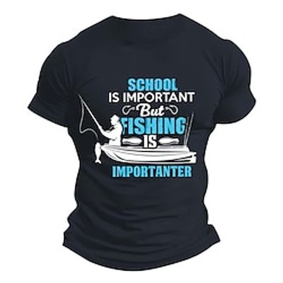 Fishing Black White Burgundy T shirt Tee Men's Graphic Cotton Blend Shirt Sports Classic Shirt Short Sleeve Comfortable Tee Sports Outdoor Holiday Summer Fashion Designer Clothing S M L XL XXL XXXL Lightinthebox