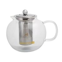 Royalford Glass Tea Pot with Stainless Strainer, 1200 ml, Transparent - RF8266