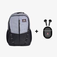 Swiss Military Patron Backpack - Black/Grey + Delta 2 True Wireless Earbuds ENC - Black (Bundle)