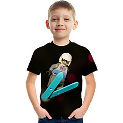 Kids Boys' T shirt Tee Short Sleeve Graphic Children Tops Active Rainbow 3-12 Years Lightinthebox