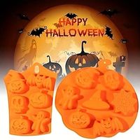 Halloween Holiday Pumpkin Cake Mold 6-7 Cavities Pumpkin Ghost Bat Shape Chocolate Molds DIY Cake Decorating Tools miniinthebox - thumbnail