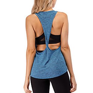Women's Sleeveless Running Tank Top Top Athletic Athleisure Summer Spandex Quick Dry Breathable Soft Gym Workout Running Active Training Jogging Exercise Sportswear Solid Colored Normal Blue Lightinthebox
