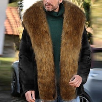 Men's Winter Coat Winter Jacket Faux Fur Coat Outdoor Daily Wear Warm Fall Winter Color Block Fashion Streetwear Lapel Regular Black Jacket Lightinthebox Men's Winter Coat Winter Jacket Faux Fur Coat Outdoor Daily Wear Warm Fall Winter Color Block Fashion Streetwear Lapel Regular Black Jacket Lightinthebox