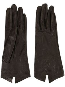 Chanel Pre-Owned stitched interlocking CC gloves - Brown