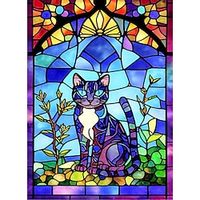 1pc Animal DIY Diamond Painting Glass Crystal Painted Magic Cat Diamond Painting Handcraft Home Gift Without Frame miniinthebox