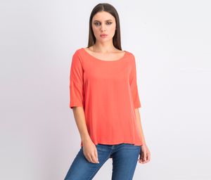 Womens Mix Media Tops  Orange