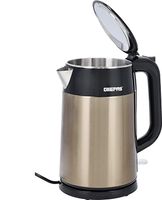 Double Layer Electric Kettle,Quick Boil Water Kettle, Stainless Steel Cordless Kettle, Auto Shut-Off & Boil-Dry Protection, Tea & Coffee Maker 1.7 L 1800 W Gold/Black, GK38052