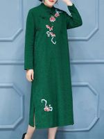 Ethnic Embroidery Women Vintage Dresses