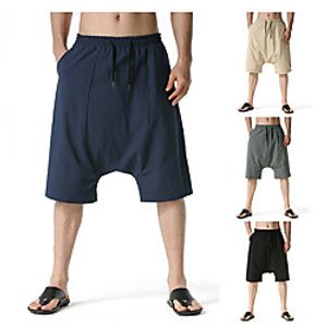 Men's Chino Loose Casual Harem Loose Chinos Pants Solid Colored Knee Length Black Khaki Dark Gray Navy Blue Lightinthebox