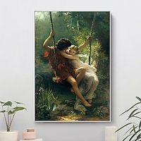 Hand Painted Spring oil painting by Pierre Auguste Cot Handmade The Storm oil painting  Pre-Raphaelite Love Couple painting  Wall Art Reproduction Classic Vintage Painting Home Wall Art Decor Lightinthebox - thumbnail