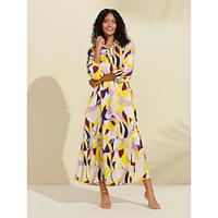 Satin Color Block Pattern Print Maxi Dress Lightinthebox