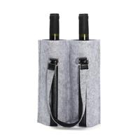 KCASA KC-BC02 Wool Felt Two Water Wine Bottle Carrier Bag Champagne Travel Tote Bag Holder Organizer