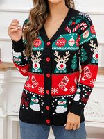 Women's Santa Claus Christmas Ugly Sweater Cardigan