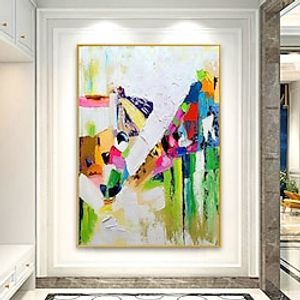 Oil Painting Handmade Hand Painted Wall Art  Abstract knife Painting  Landscape Green  Home Decoration Decor Rolled Canvas No Frame Unstretched miniinthebox