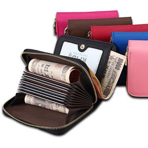RFID Genuine Leather Cross Pattern Wallet 13 Card Slots