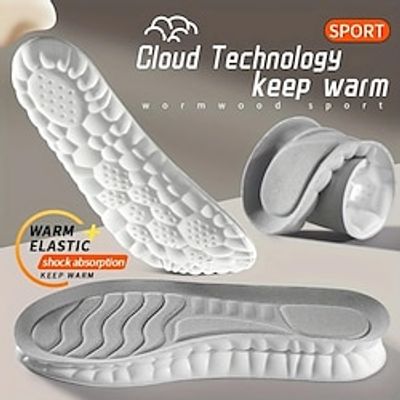 1 Pair 4D Orthopedic Sport Insoles Soft Breathable High-elasticity Shock Absorption Running Shoe Pad for Men Women Latex Massage Insole Lightinthebox