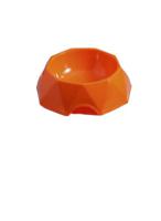 Pets Club Diamond Shape Pet Bowl Orange For Cat & Dog - 15.6X15.6X4.8Cm