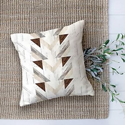 Double Side Cushion Cover 1PC Soft Geometric Decorative Square  Pillowcase for Sofa bedroom Car Chair Superior Quality Outdoor Cushion for Patio Garden Farmhouse Bench Couch Lightinthebox
