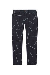 Logo Print Denim Slim-Fit Pants