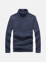 Mens High Neck Knitted Sweater