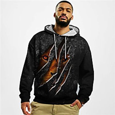 Men's Unisex Pullover Hoodie Sweatshirt Graphic Prints Animal Print Daily Sports 3D Print Casual Designer Hoodies Sweatshirts  Black Lightinthebox