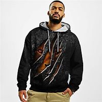 Men's Unisex Pullover Hoodie Sweatshirt Graphic Prints Animal Print Daily Sports 3D Print Casual Designer Hoodies Sweatshirts  Black Lightinthebox - thumbnail