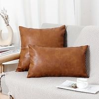 1pc Modern Faux Leather Throw Pillow Covers for Living Room Bedroom Sofa Car and Home Decor - Soft and Durable Pillow Cases with No Pillow Insert miniinthebox
